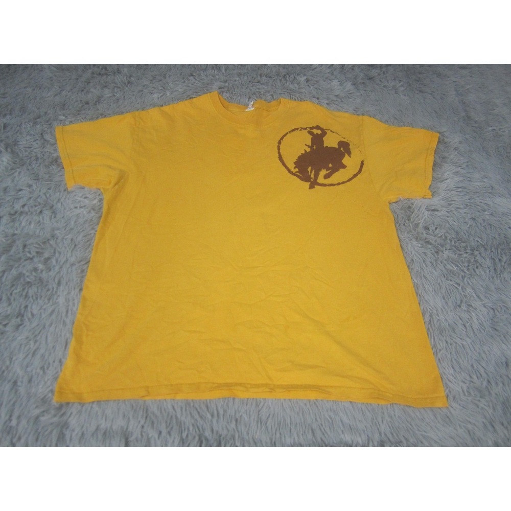 AG Nation Guard Rodeo Bull Rider Shirt Mens XL Yellow Graphic Western Tee‎